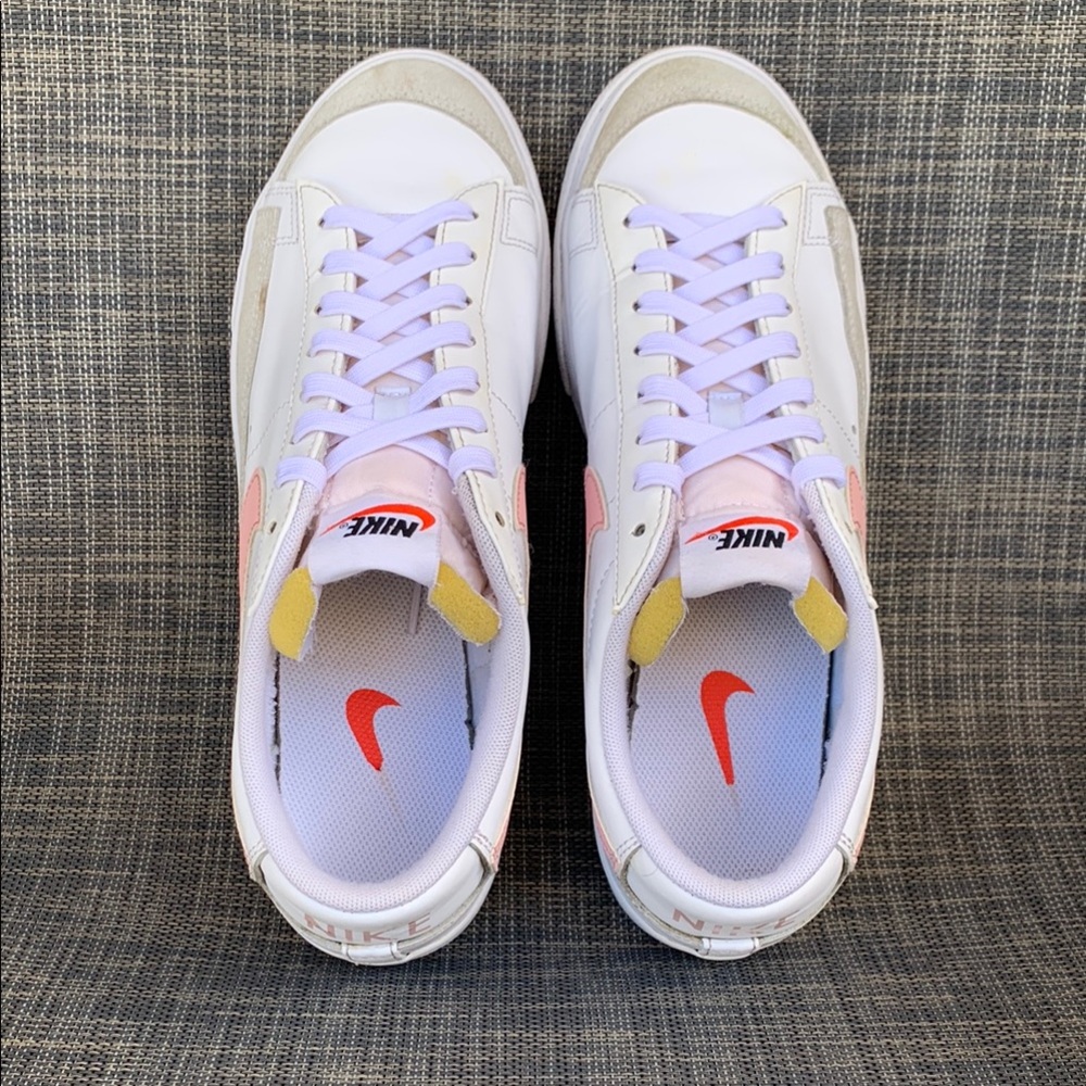 Nike Blazer Low Platform Women's Sneakers White and Pink - Picture 12 of 13
